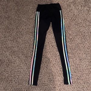 Black Rue 21 Leggings W/ Neon Stripes
